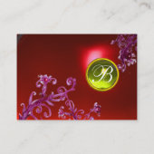 MAGIC BERRIES MONOGRAM, ruby red yellow Visitekaartje (Achterkant)