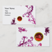 MAGIC BERRIES MONOGRAM swirl gem red eggshell Visitekaartje (Voorkant / Achterkant)