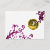 MAGIC BERRIES MONOGRAM, topaz geel linnen Visitekaartje (Achterkant)