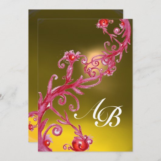 MAGIC BERRIES, MONOGRAM topaz Kaart (Voorkant / Achterkant)