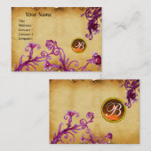 MAGIC BERRIES MONOGRAM,topaz oranje perkament Visitekaartje (Voorkant / Achterkant)