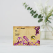 MAGIC BERRIES MONOGRAM, topaz yellow parchment Visitekaartje (Staand voorkant)
