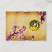 MAGIC BERRIES MONOGRAM, topaz yellow parchment Visitekaartje (Achterkant)