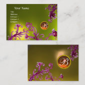 MAGIC BERRIES MONOGRAM, topaz yellow sinaasappel Visitekaartje (Voorkant / Achterkant)