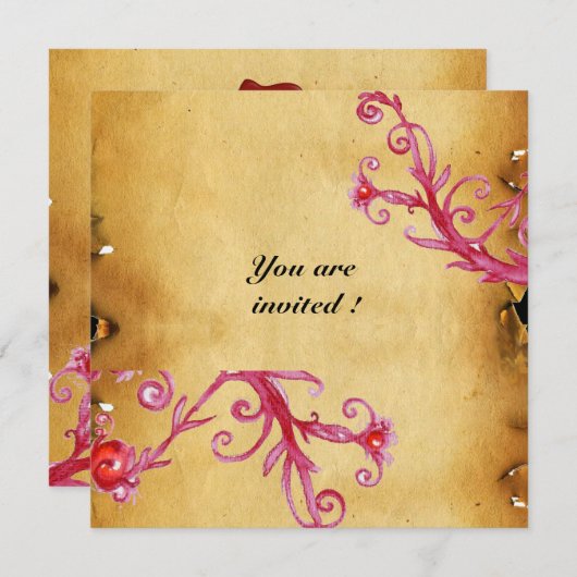 MAGIC BERRIES MONOGRAM WACHTZegelperkament Kaart (Voorkant / Achterkant)