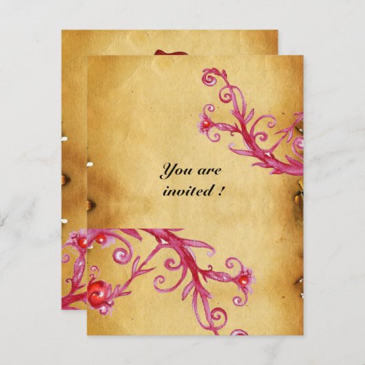 MAGIC BERRIES MONOGRAM WACHTZegelperkament Kaart (Voorkant / Achterkant)