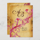 MAGIC BERRIES MONOGRAM wax seal parchment rsvp Kaart (Voorkant / Achterkant)