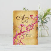 MAGIC BERRIES MONOGRAM wax seal parchment rsvp Kaart (Staand voorkant)