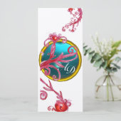 MAGIC BERRIES MONOGRAM white blue red paars gold Kaart (Staand voorkant)