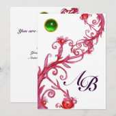 MAGIC BERRIES, MONOGRAM white green red paars Kaart (Voorkant / Achterkant)