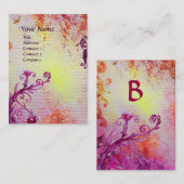 MAGIC BERRIES MONOGRAM white paars fuchsia Visitekaartje (Voorkant / Achterkant)