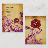 MAGIC BERRIES MONOGRAM WX-verzegeling paars Visitekaartje (Voorkant / Achterkant)