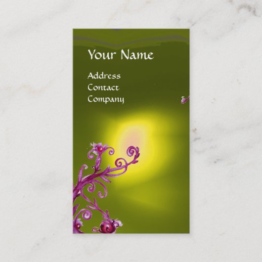 MAGIC BERRIES MONOGRAM yellow Visitekaartje (Voorkant)