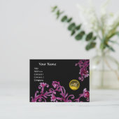 MAGIC BERRIES MONOGRAM zwart gem gele Visitekaartje (Staand voorkant)