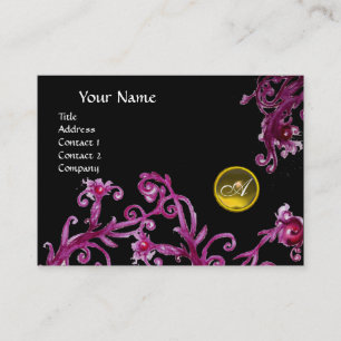 MAGIC BERRIES MONOGRAM zwart gem gele Visitekaartje