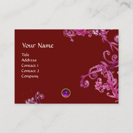 MAGIC BERRIES PAARSE AMETHYST GEM MONOGRAM VISITEKAARTJE (Voorkant)