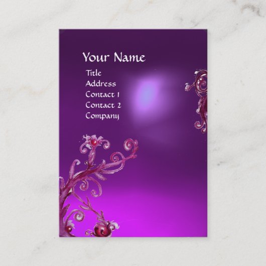 MAGIC BERRIES PAARSE AMETHYST GEM MONOGRAM VISITEKAARTJE (Voorkant)