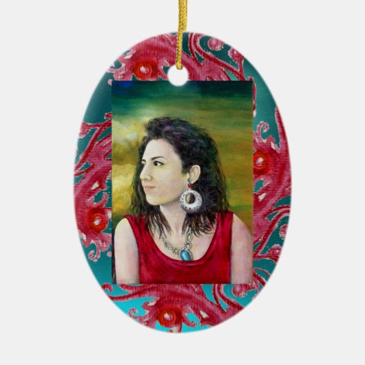 MAGIC BERRIES PHOTO TEMPLATE Red Ruby Keramisch Ornament (Voorkant)