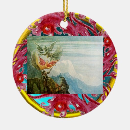 MAGIC BERRIES PHOTO TEMPLATE Red Ruby Keramisch Ornament (Voorkant)