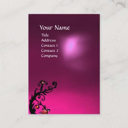 MAGIC BERRIES PINK FUCHSIA AMETHYST GEM MONOGRAM VISITEKAARTJE (Voorkant)