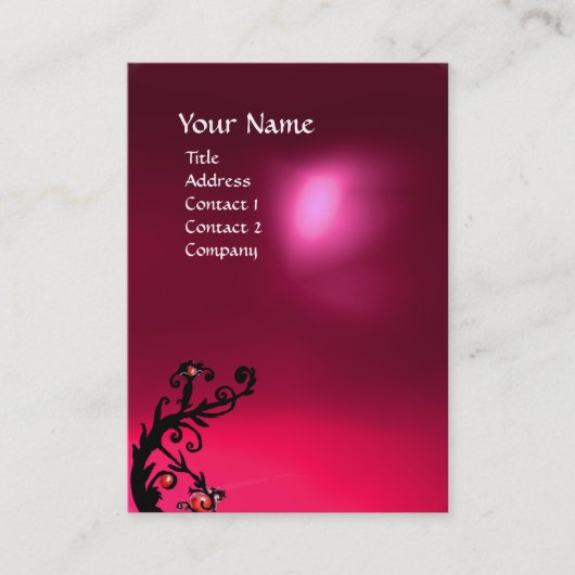 MAGIC BERRIES PINK FUCHSIA RUBY MONOGRAM VISITEKAARTJE (Voorkant)