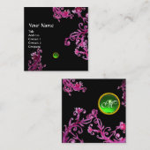 MAGIC BERRIES PINK PAARSE ZWARTE MONOGRAM VIERKANTE VISITEKAARTJE (Voorkant / Achterkant)