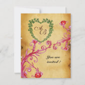 MAGIC BERRIES SHAMROCK HEART MONOGRAM parchment Kaart (Voorkant)