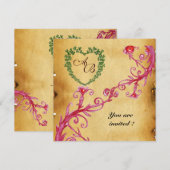 MAGIC BERRIES SHAMROCK HEART MONOGRAM parchment Kaart (Voorkant / Achterkant)