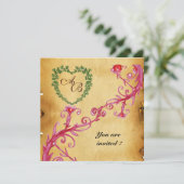 MAGIC BERRIES SHAMROCK HEART MONOGRAM parchment Kaart (Staand voorkant)
