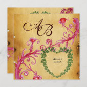 MAGIC BERRIES SHAMROCK HEART MONOGRAM parchment Kaart (Voorkant / Achterkant)