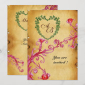 MAGIC BERRIES SHAMROCK HEART MONOGRAM parchment Kaart (Voorkant / Achterkant)