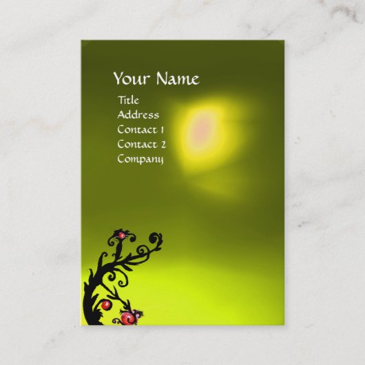 MAGIC BERRIES YELLOW TOPAZ GEM MONOGRAM red black Visitekaartje (Voorkant)