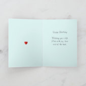 Magic Birthday Gnome with Heart on Blauwgroen Kaart (Binnen)