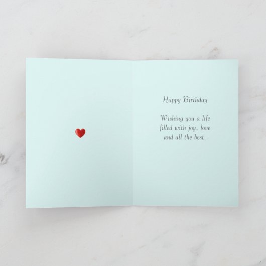 Magic Birthday Gnome with Heart on Blauwgroen Kaart (Binnen)