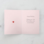 Magic Birthday Gnome with Heart op Roze Kaart (Binnen)