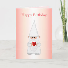 Magic Birthday Gnome with Heart op Roze Kaart