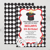 Magic Birthday Invitation, Magic Birthday Invite Kaart (Voorkant / Achterkant)