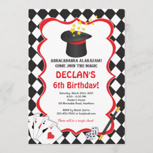 Magic Birthday Invitation, Magic Birthday Invite Kaart