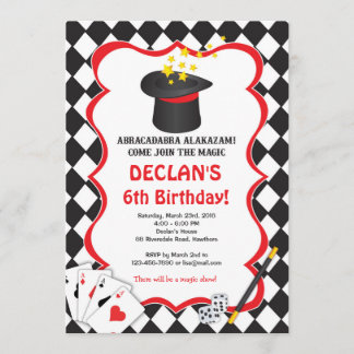 Magic Birthday Invitation, Magic Birthday Invite Kaart