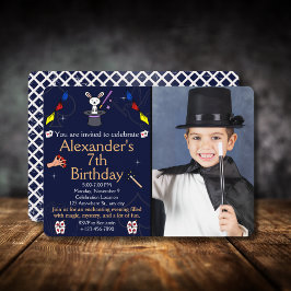 Magic Birthday met aangepast Photo Magician Theme Kaart