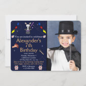 Magic Birthday met aangepast Photo Magician Theme Kaart (Voorkant)