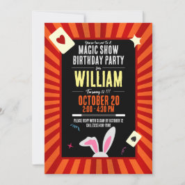 Magic Birthday Party Invitation - Bunny Starburst Kaart