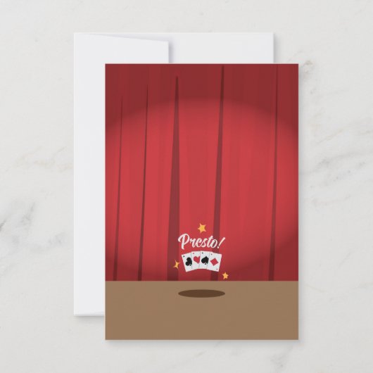 Magic Birthday Party Invitation - Top Hat & Bunny Kaart (Achterkant)