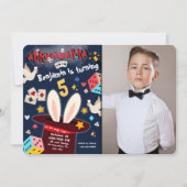 Magic Birthday Party Uitnodiging voor Kind met Fot (Voorkant)
