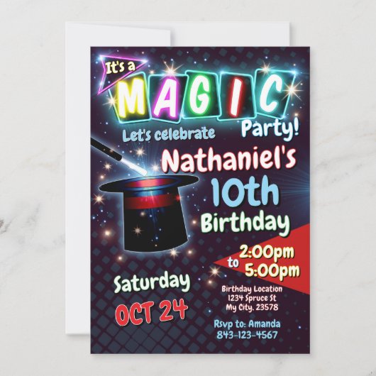 Magic Birthday Uitnodiging (Voorkant)