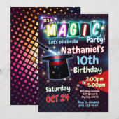 Magic Birthday Uitnodiging (Voorkant / Achterkant)