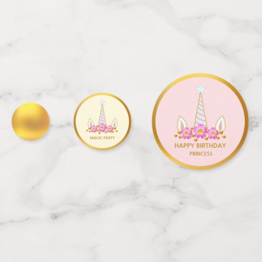 Magic Birthday Unicorn Confetti (Voorkanten)