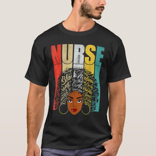 Magic Black Nurse Melanin Black History Pride Nurs T-shirt (Voorkant)