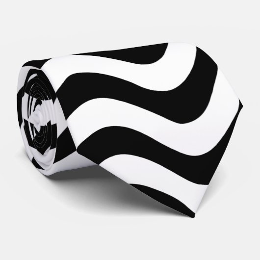 Magic Black Stripe Stropdas (Opgerold)