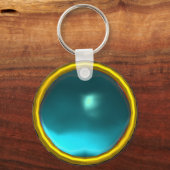 MAGIC BLUE AQUAMARINE GEM STONE SLEUTELHANGER (Voorkant)
